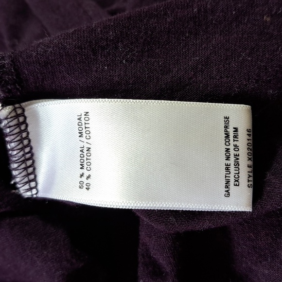 Jacob Eggplant Purple with Black Sequins Embellished Round Neck Tee VG S - Picture 5 of 7